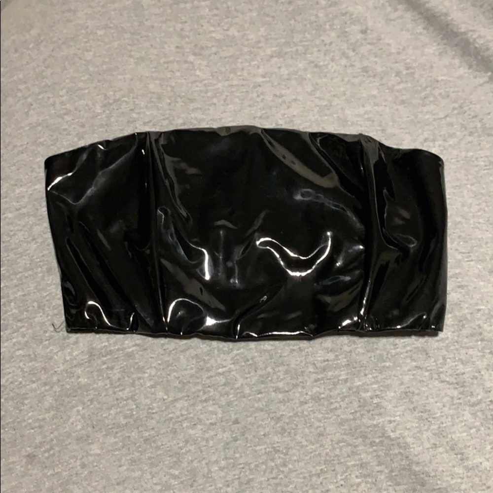 Black Latex Tube Top
